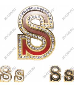 Brilliant monogram with rhinestones