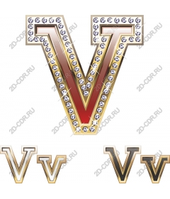 Glamorous letter V