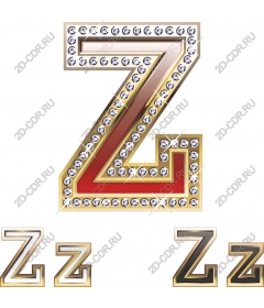 Glamorous letter Z of crystals