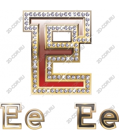 Letter E of rhinestones