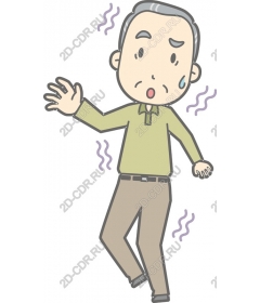  An elderly man in a stressful condition