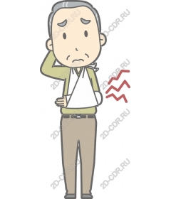  A worried man with a hand injury