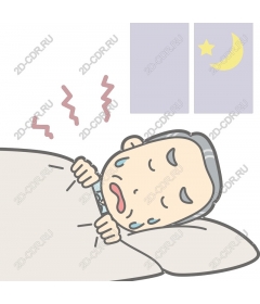 Sleepless night - Tired man in bed
