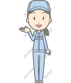 Fun blue work suit Character