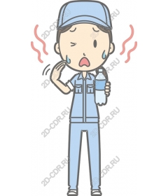 Sweaty worker