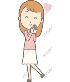  Joyful girl with heart