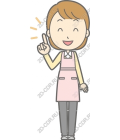 Cheerful woman in an apron