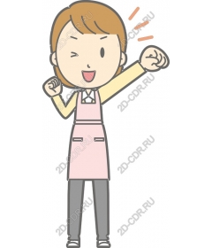 Cheerful woman in an apron