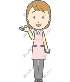 Friendly woman in an apron