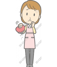 Thoughtful culinary woman