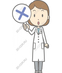  A medical worker with a warning sign