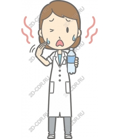  Concerned doctor with a water bottle