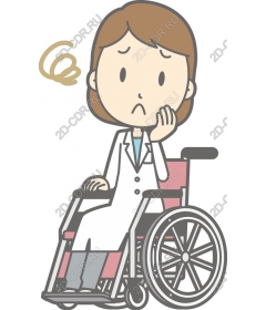  Concerned woman-a doctor in a wheelchair