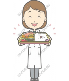 Happy chef with tray of food