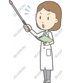  A medical worker with a pointer