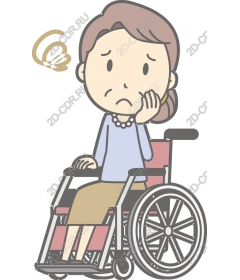  Concerned woman in a wheelchair