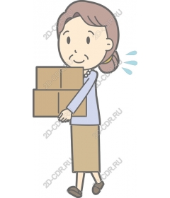  A young woman carries boxes