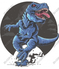 Яркий синий динозавр T-Rex