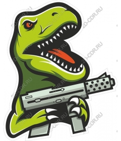  Fierce dinosaur T-Rex with weapons