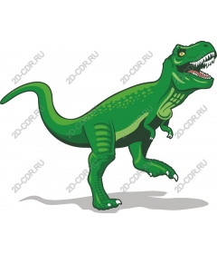 Dynamically fierce green T-Rex