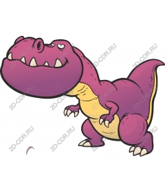 Игривый фиолетовый мультфильм T-Rex