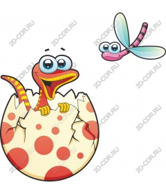  Fancy dinosaur hatching from eggs