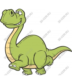 Friendly green cartoon dinosaur