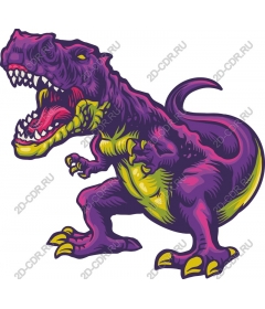  Colorful roaring Tyrannosaurus