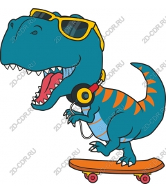  Cool skateboarder T-Rex