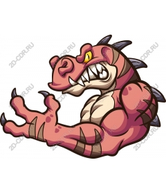  Muscular cartoon dinosaur