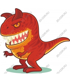  Cartoon Red Dinosaur