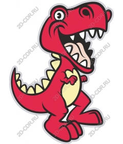  Bright red dinosaur