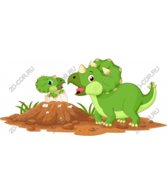  Adorable Triceratops and his cub