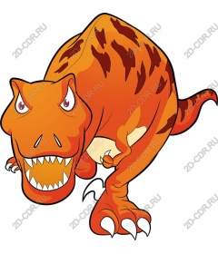  Fierce orange cartoon Tyrannosaurus Rex