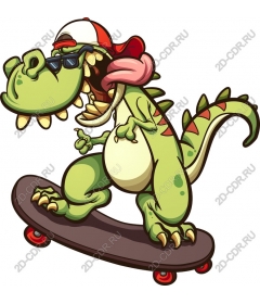  Skateboarding Dinosaur