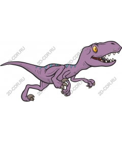 Playful cartoon purple dinosaur