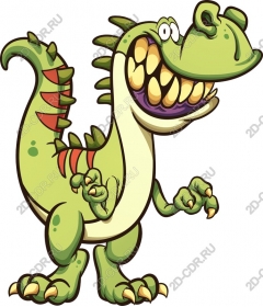 Playful cartoon dinosaur
