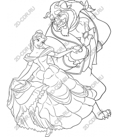  Beauty and the Beast - a Fascinating dance Line Art