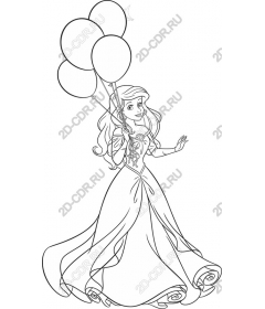  Charming Princess holding balloons