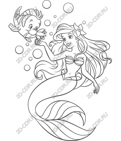 Adorable mermaid and fish