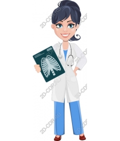 Funny doctor holding x-ray