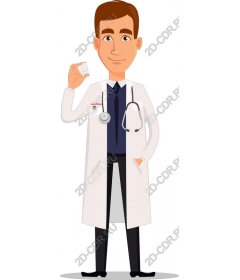 Friendly cartoon doctor