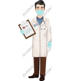 Doctor with tablet COVID-19