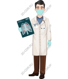 Doctor holding x-ray