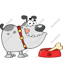 Playful cartoon dog bowl