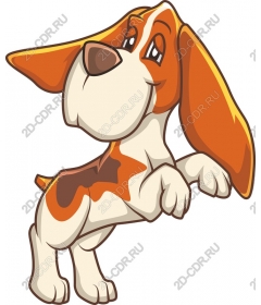 Playful cartoon dog