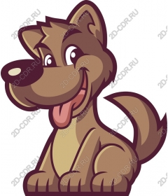 Funny cartoon dog