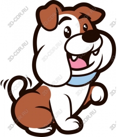 Funny cartoon dog