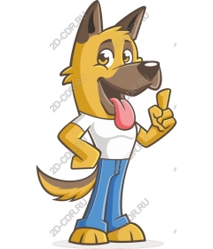 Funny cartoon dog