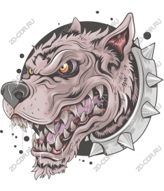 Head of a ferocious dog